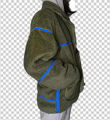 Line taping faux fur mustang (Khaki) (6641877581942)