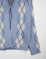 アーガイルリボンカーディガン / Argyle Ribbon Cardigan (3color)