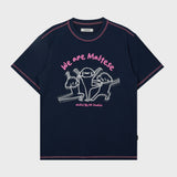 マルチーズエンディングポーズハーフスリーブTシャツ / Maltese ending pose half sleeve tshirts
