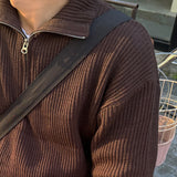 ニードUハーフジップアップニット