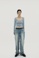 レイヤーUネックTシャツ / Layer U Neck T-shirt (4color)