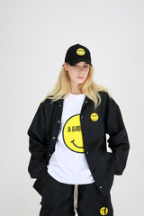 SMILE LOGO BALLCAP (BLACK) (6699085496438)