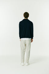 ハーフジップアップニットスウェットシャツ/HALF ZIP UP KNIT SWEATSHIRTS NAVY