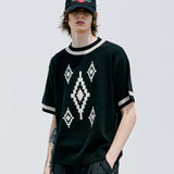 ナバジョパターンリンガーハーフニット / NAVAJO PATTERN RINGER HALF KNIT BLACK