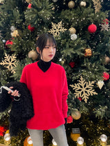 Bright V neck knit