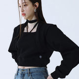  Bolero Layered Sweat_Black