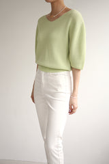 フラットクロップジーンズ / FLAT CROP JEANS / SLIM STRAIGHT PANTS