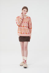 チェリーパターンニット／CHERRY PATTERN KNIT [PINK]