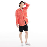 オーバーフィットドットプリントシャツ/OVERFIT DOT PRINT SHIRT-DEEP RED