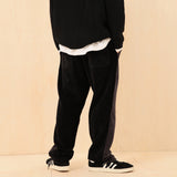 VELOUR CORDUROY TWO TONE PANTS (CHARCOAL BLACK)