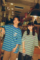 マルチボーダーコラボレーションSS Tシャツ / Multi border collaboration SS tee I Younger Song x mahagrid
