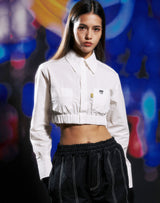 イエロータップクロップシャツ/YELLOW TAP CROP SHIRT WHITE