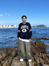 ウォッシングトーンVネックニットウェア/Washington V-neck Knitwear