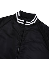 BOLD LOGO LONG VARSITY JACKET_BLACK