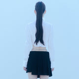 バックルプリーツラップスカート/0 9 buckle pleats wrap skirt - BLACK