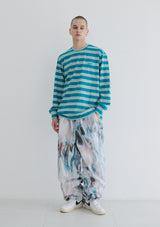 ワッペンロングスリーブ / BSR2223FWPO086 BS WAPPEN LONG SLEEVE BLUE GREEN STRIPE