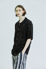 ウェーブニットハーフカーディガン/wave knited half cardigan black