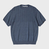 ケーブルハーフスリーブニット/CABLE HALF SLEEVE KNIT (MIDNIGHT BLUE)