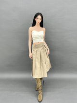 サテンキューブコルセットトップ/798. Satin curve corset top (2color)