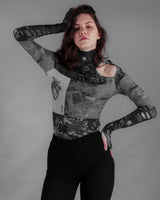 Collage Artwork Cut-out Turtle Top (6676029341814)