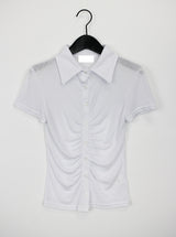 ティアショートスリーブボタンTシャツ/Tear Short Sleeve Button T-shirt (4color)