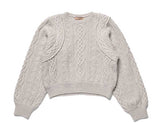 Heavy Twisted Knit Pullover (Melange Ivory) (6643870728310)