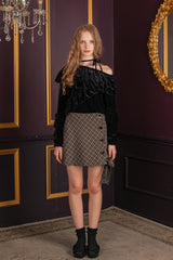 check ribbon skirt (6640053125238)