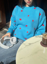 [SALE] blue flower knit