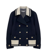 Knit collared coat
