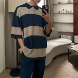 Other Knit Border Short Sleeve T Shirt (3color)