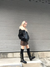 vintage fur two-way blouson jumper