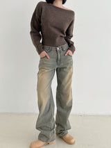 ソフトリップラインニット / Soft lip line knit (5color)