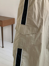 Rahel String Color Nylon Banding Pocket Cargo Long Skirt