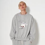 SMOKING SKULL SWEAT SHIRT GRAY (6612484948086)