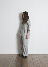 DOTTED-STRIPE BALLOON SWEAT PANTS (Gray) / ドットストライプバルーンスウェットパンツ
