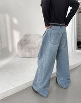 No.9842 snap wide light denim PT
