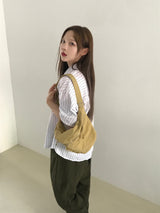 パステルストライプハーフシャツ