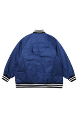  BOLD LOGO LONG VARSITY JACKET_BLUE