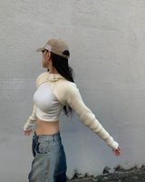 Crop hood knit