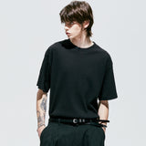ジャカードニットTシャツ / jacquard knit t-shirt black