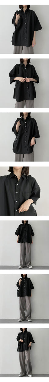 ダミングボクシーショートスリーブシャツ/Dumming boxy short-sleeved shirt Shirt