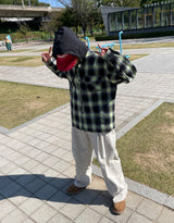 フランネルフードシャツ