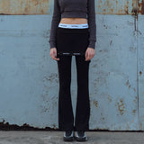 Wave Layering Boot-cut Pants