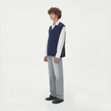 LAMBSWOOL V NECK KNIT VEST_NAVY (6612831797366)