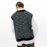 Cutting Point Vest [Black Tweed] (6612235354230)