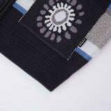 シークレットパターンニットジップアップベスト/SECRET PATTERN KNIT ZIP UP VEST - BLUE