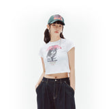 スカルバンドクロップTシャツ / SKULL BAND CROP T-SHIRTS - WHITE