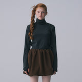 STRIPE HIGH NECK LAYERED TEE, BLACK