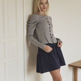 Lush shirring T-shirt (light gray)