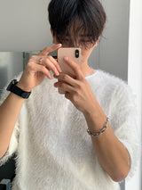 ユニークモヘアショートスリーブTシャツ